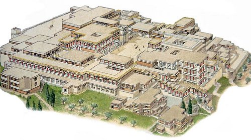 Bild av palatset i Knossos