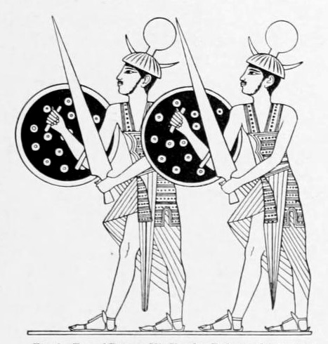 Sherdenkrigare som vakter hos Ramses II.