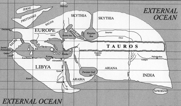 Erastosthenes karta rekonstruerad