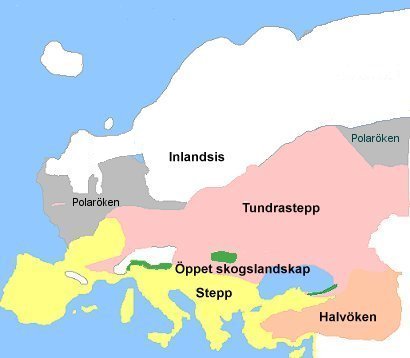 Karta ver Europa under senaste istida maximum