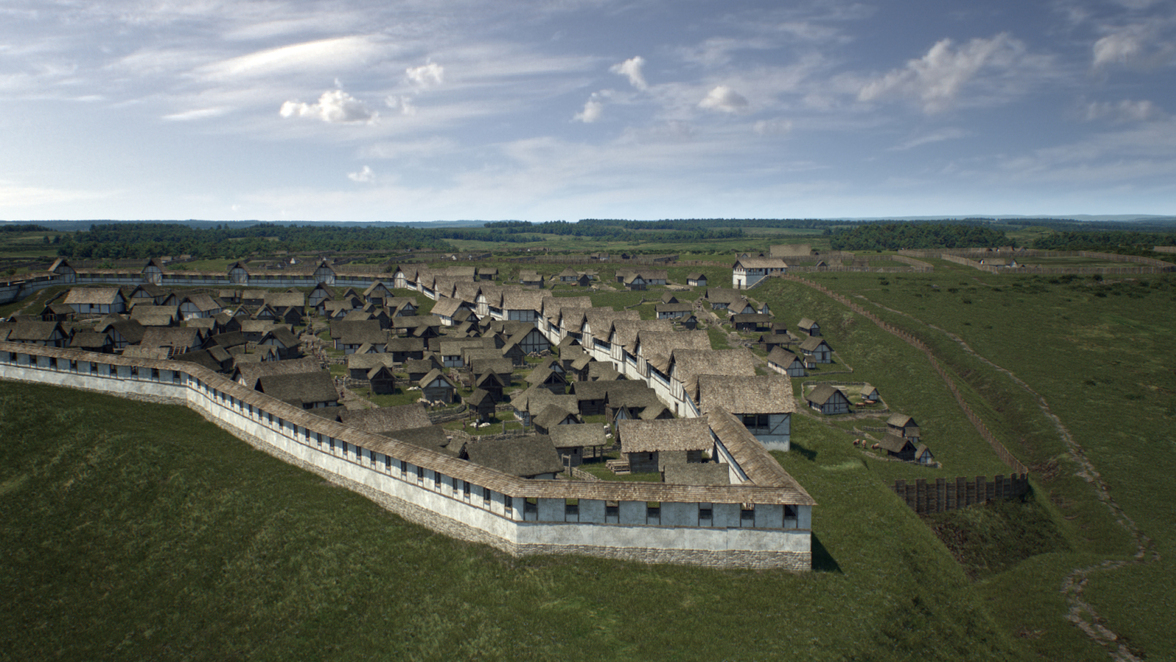 Panoramabild ver staden Pyrene