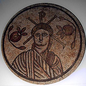 Mosaikbyst föreställande Jesus