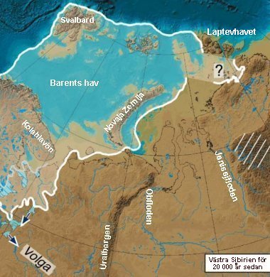 Karta visande den eurasiatiska issklden stra del