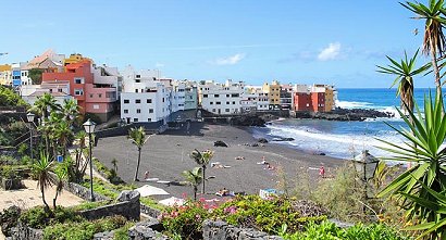 Vy ver playan i Puerto de la Cruz